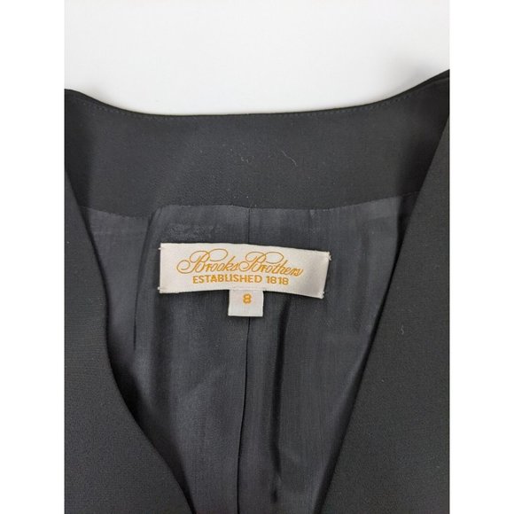Brooks Brothers Classic Long Blazer Size 8 Black Suit Jacket Vintage Career - Picture 9 of 10